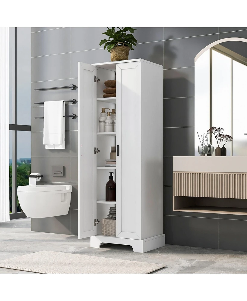 Storage Cabinet with Two Doors for Bathroom, Office, Adjustable Shelf, Mdf