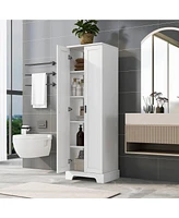 Storage Cabinet with Two Doors for Bathroom, Office, Adjustable Shelf, Mdf