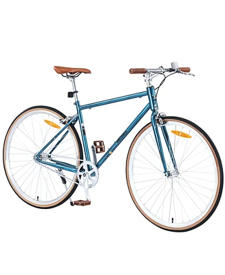 Simplie Fun Single Speed Retro style 700C Road Bike For men women's City Bicycle, Steel Frame