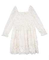 Rare Editions Little Girls Star Foil Tiered Dress