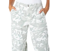 Celebrity Pink Juniors' Camo-Print Wide-Leg Parachute Pants