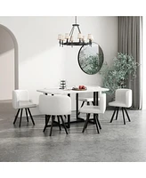 Simplie Fun Modern 7 Pieces Dining Table Set, Rectangle Dining Table with 6 Chairs for Dining Room, Kitchen