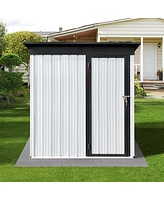 Simplie Fun Metal garden sheds 5ftx3ft outdoor storage sheds White+Black