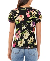 Vince Camuto Women's Floral-Printed Ruffled-Sleeve Top