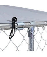 Dog Kennel Outdoor with Waterproof Canopy 181" 181" 71.65"