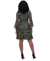 Jessica Howard Petite Bell-Sleeve Sequined A-Line Dress