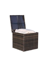 Streamdale Furniture Wicker Patio Furniture Storage Box (Brown)