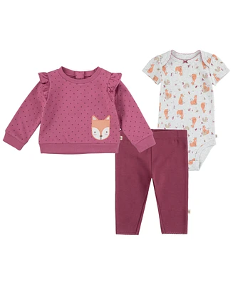 Huggies Baby Girls Crew Tee, Bodysuit and Pants, 3-Piece Set