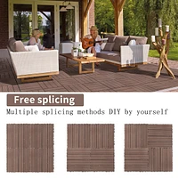 Wood Plastic Composite Deck Tiles Set of 20, Sustainable Fsc Composite Decking Resist Rust, Water, Weather, Easy to Diy & Maintain, Ideal for Patios