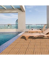 Wood Plastic Composite Deck Tiles Set of 20, Sustainable Fsc Composite Decking Resist Rust, Water, Weather, Easy to Diy & Maintain, Ideal for Patios