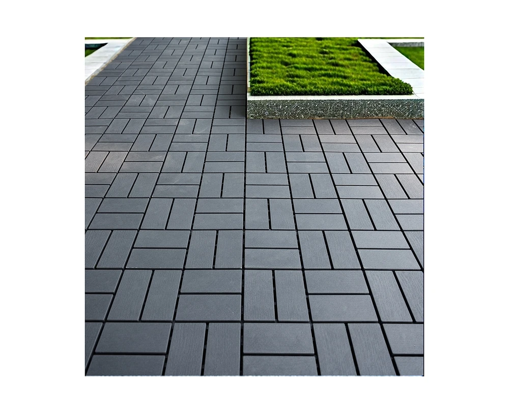 Streamdale Furniture 54 Pack Interlocking Plastic Deck Tiles - 12" x12" Square - Waterproof Outdoor - Poolside Balcony Backyard Decking Tiles