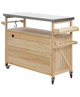 Outdoor Kitchen Island with 1.2" Stainless Steel Top