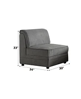 Simplie Fun Bois Modular - Armless Chair in Gray Velvet