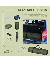 Simplie Fun Camping Cot, Outdoor Folding Bed Set with Mattress, Sleeping Bag, Pillow, and Carry Bag, Comfortable and Portable, for Travel Camp Beach