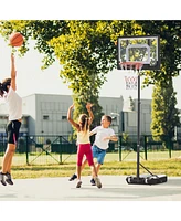 Simplie Fun Portable Basketball Hoop System Stand with 33in Backboard, Height Adjustable 5FT-7FT for Indoor Outdoor Use