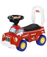 Streamdale Furniture Toddler Ride on Toy, Baby Ride on Fire Truck with Music, Horn, Under Seat Storage, Foot to Floor Car for Kids 18-36 Months, Red