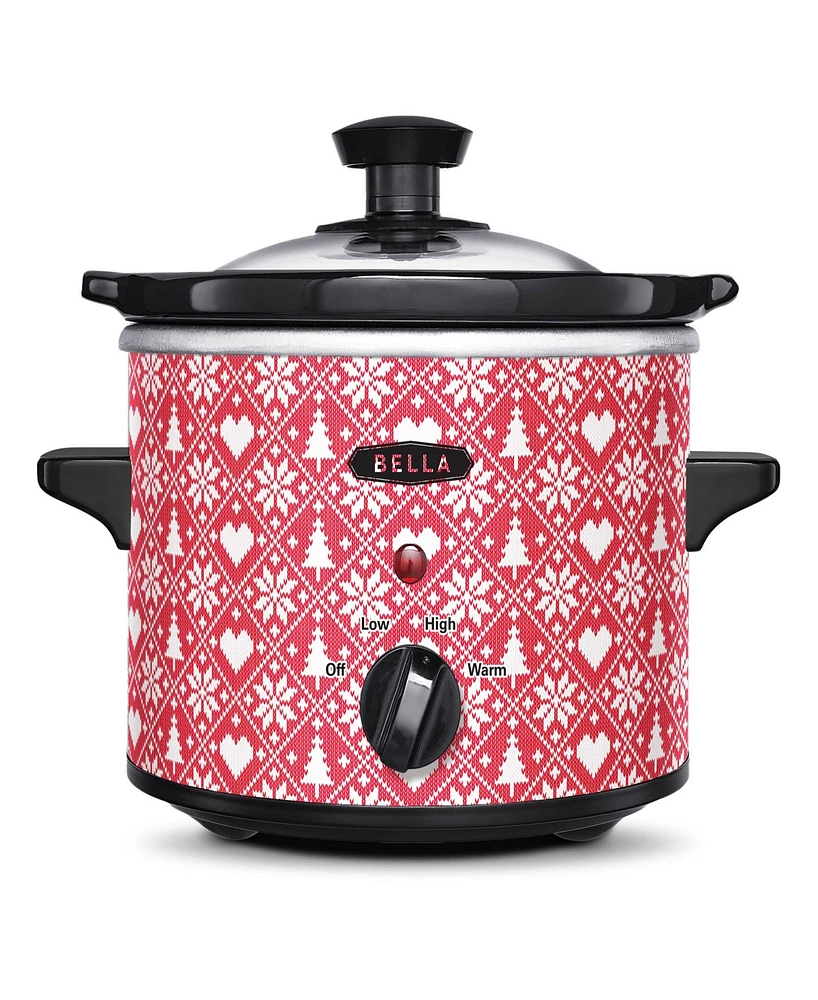 Bella Red Knit Printed 1.5-Quart Slow Cooker