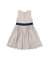 Hope & Henry Little Girls Organic Sleeveless Stretch Poplin Sash Dress