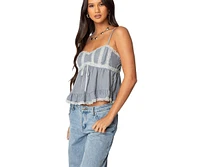 Edikted Women's Lace Trim Babydoll Tank Top