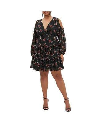 City Chic Plus Maria Print Dress