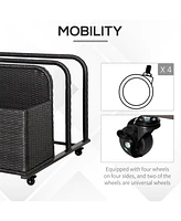 Wicker Patio Pool Float Storage Caddy