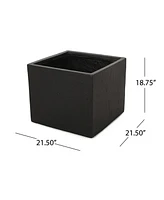 Streamdale Furniture Sleek Square Cast Stone Planter: Elevate Your Outdoor Oasis