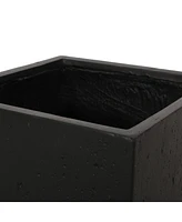 Simplie Fun Sleek Square Cast Stone Planter: Elevate Your Outdoor Oasis