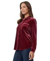 Jones New York Women's Stretch Velour Utility Shirt