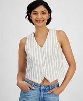 And Now This Women's Linen-Blend V-Neck Vest, Created for Macy's