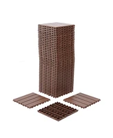 Simplie Fun Plastic Interlocking Deck Tiles,44 Pack Patio Deck Tiles,12" x12" Square Waterproof Outdoor All Weather Use, Patio Decking Tiles for Pools