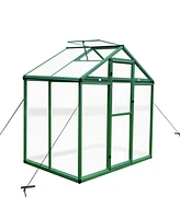 Simplie Fun Newly marketed Gain height windproofaluminum greenhouse 6x4 Ft Polycarbonate Greenhouse Raised Base and Anchor Aluminum Heavy Duty Walk