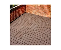 Simplie Fun Plastic Interlocking Deck Tiles, 44 Pack 12" x12" Waterproof Patio Deck Tiles for Outdoor, Poolside, Balcony, Backyard