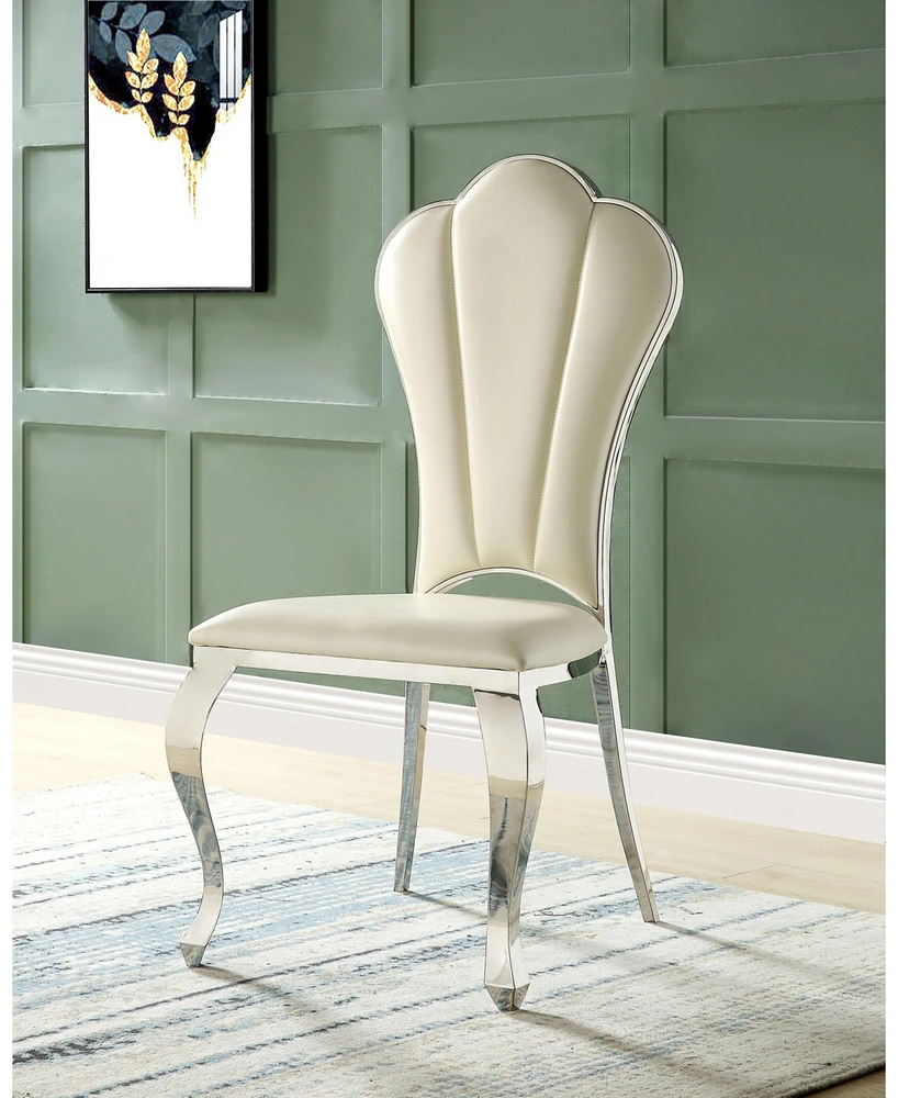 Streamdale Furniture Cyrene Side Chair (Set-2) in Beige