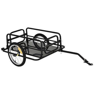 Bike Cargo Trailer for Hefty Loads, Foldable Compact Storage, Universal Hitch, Bike Wagon Bike Trailer Bicycle Cargo Trailer Bike Attachment with 16&#