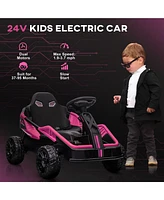 Streamdale Furniture 24V Electric Car for Kids with Remote Control, Battery Powered Kids Ride on Car with Spring Suspension, Electric Vehicle with Hor