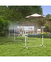 3 Piece Dog Agility Training Equipment Set, Dog Agility Set with Adjustable Height Hurdles, Spray Water Tube, Whistle, Carry Bag, White