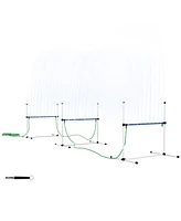 3 Piece Dog Agility Training Equipment Set, Dog Agility Set with Adjustable Height Hurdles, Spray Water Tube, Whistle, Carry Bag, White
