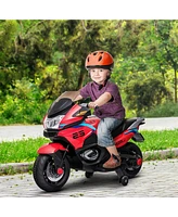 Simplie Fun 12V Kids Electric Motorcycle with Training Wheels, Battery Power Motorbike for Kids Ages 3-8 Years Old, High