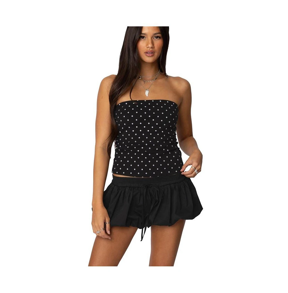 Edikted Women's Peyton Polka Dot Tube Top - Black-and