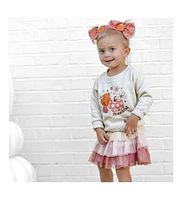 Sweet Wink Toddler Girls Thankful Pumpkin Daisy Thanksgiving Sweatshirt