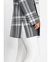 Olsen Women's Long Sleeve Plaid Cardigan