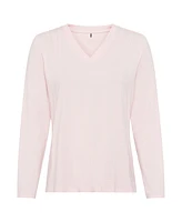 Olsen Women's Long Sleeve V-Neck Solid T-Shirt