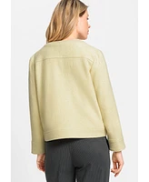 Olsen Women's Cropped Boiled Wool Blend Jacket