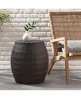 Outdoor Wicker 14.00" Patio Side Table