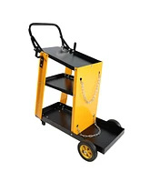 Multi Function 3 tier Welding Cart. gas bottle and accessory storage.Welding Heavy Duty Cart for Tig Mig Welder and Plasma Cutter with Upgrade Handles