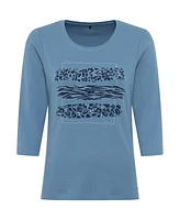 Olsen Women's 3/4 Sleeve Placement Print Tee