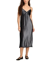 Lucky Brand Women's Pleated V-Neck Sleeveless Slip Dress