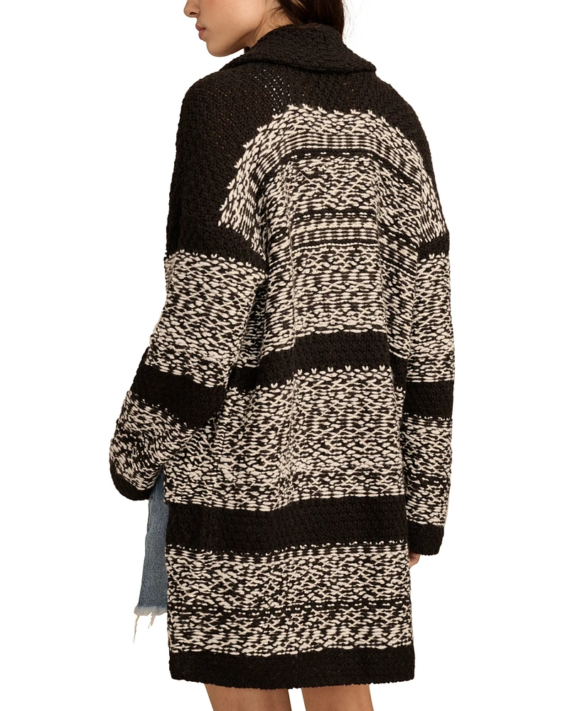 Lucky Brand Women's Fairisle Shawl Collar Open-Front Coatigan