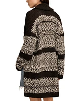 Lucky Brand Women's Fairisle Shawl Collar Open-Front Coatigan