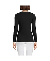 Lands' End Women's Tall Long Sleeve Micro Rib T-Shirt